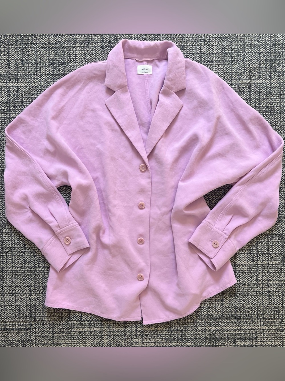 Wilfred Pale Lavender Button-Front Blazer Shirt